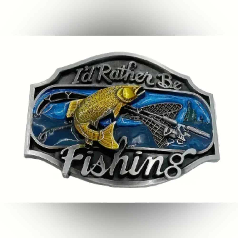 NEW fisherman‎ fish Rodeo casual Vintage Western Style Belt Buckle